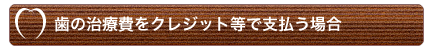 歯の治療費を歯科ローンやクレジットにより支払う場合